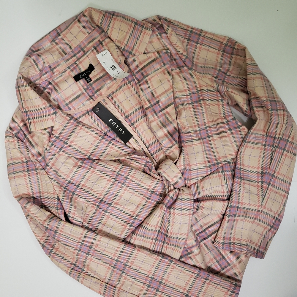 New Pink plaid collar dress 55